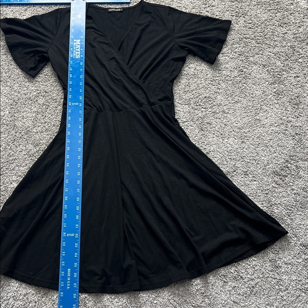 FENSACE Women’s Summer Short-Sleeve Wrap V-Neck A-Line Midi Sundress -  Size L - Picture 9 of 12